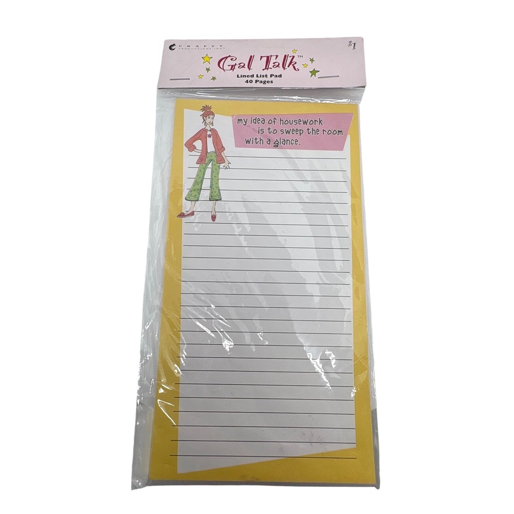 Crafty Productions Gal Talk Lined List Pad Mary B Hetz 40 Pages Magnet 2007‎ NEW